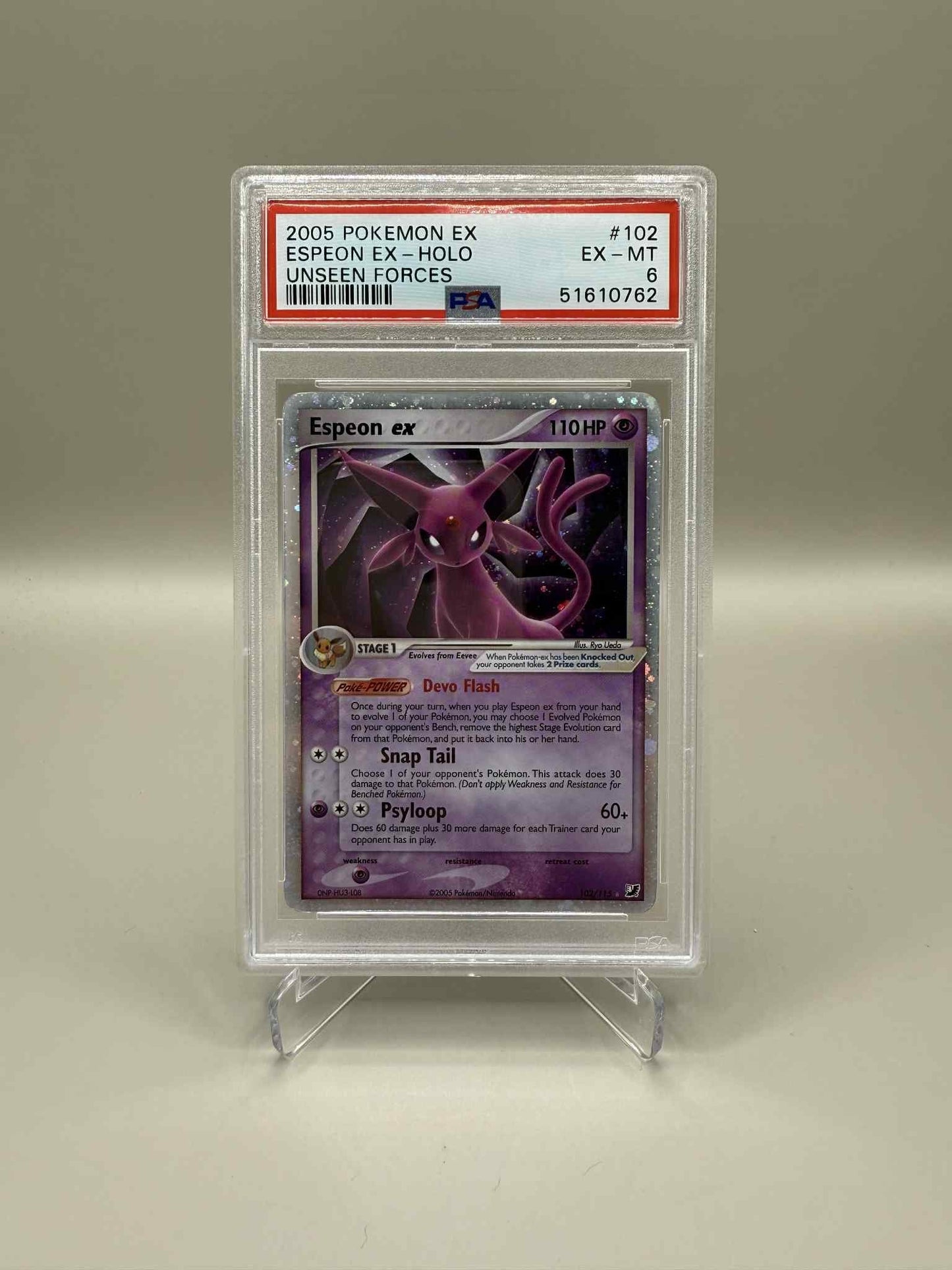 Pokémon Espeon ex 102 Unseen Forces PSA 6