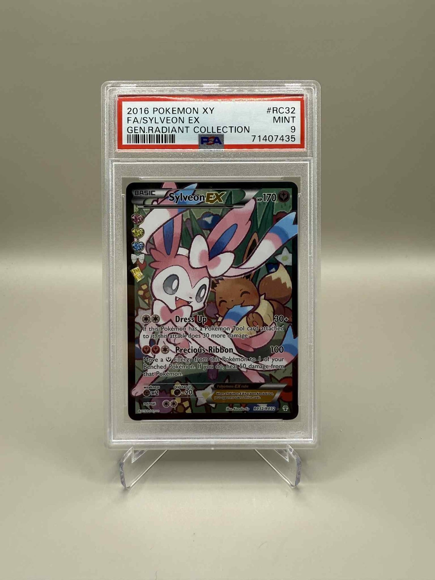 Pokémon Sylveon ex #RC32 Full Art Generation Radiant Collection PSA 9