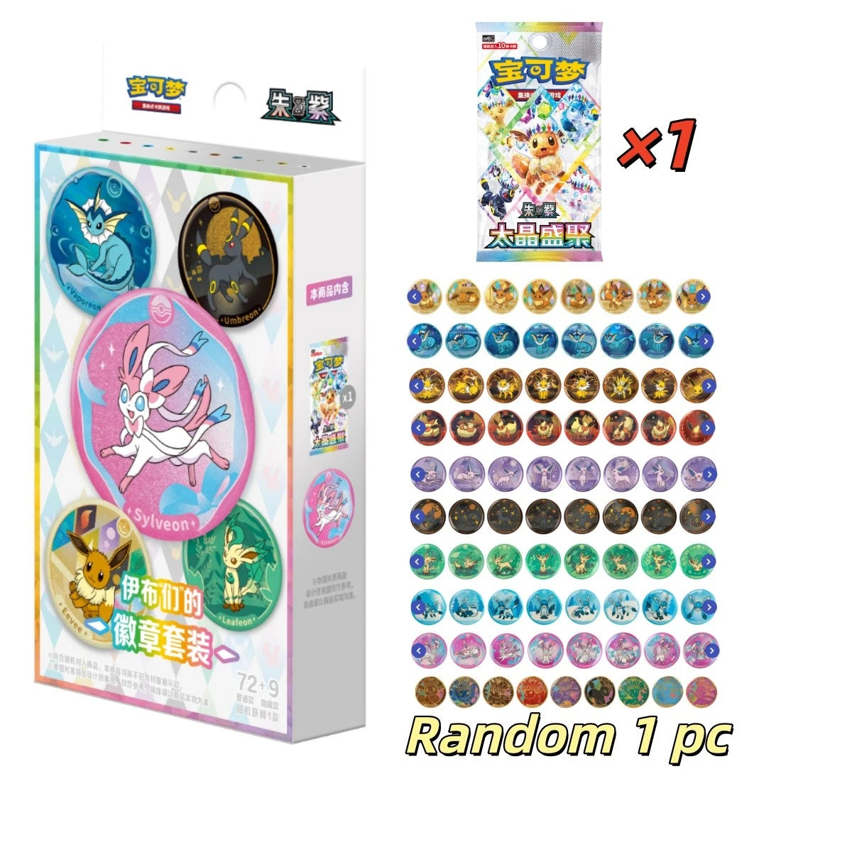 Pokemon Terastal Grand Gathering CSV9.5C Eeveelution Badge Set Box (Kinesisk)